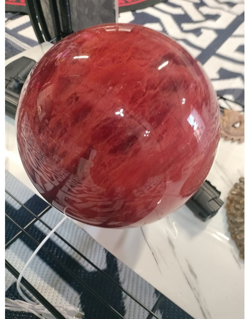 Load image into Gallery viewer, 21.5lb Red Smelting Stone Quartz Sphere Crystal Ball
