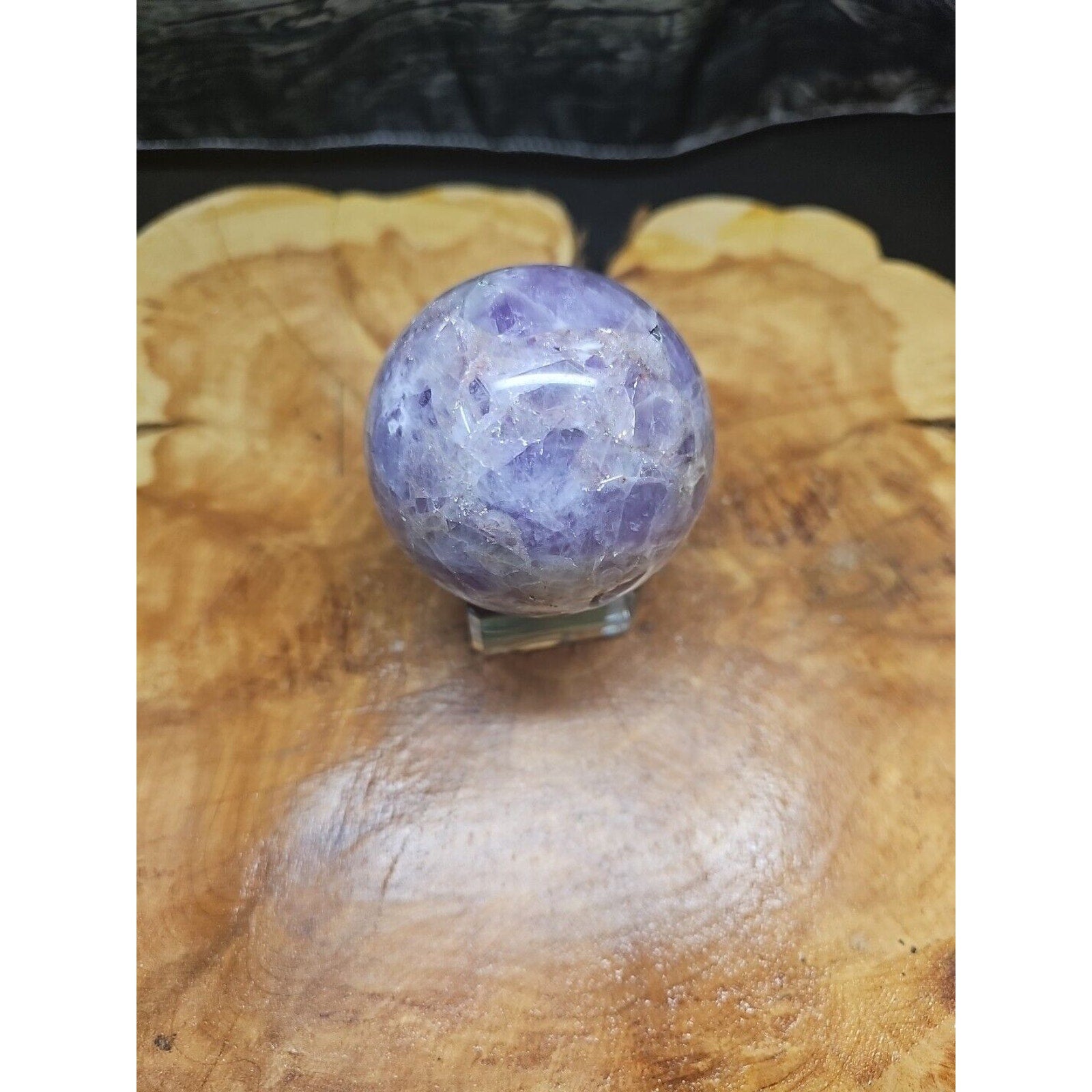 Amethyst Sphere 65mm W/Glass Stand 1lb