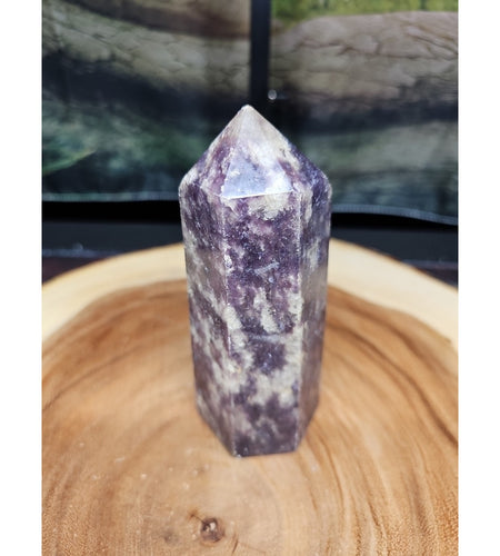 1ea Natural Purple Mica Lepidolite Crystal Point Tower Africa 539g