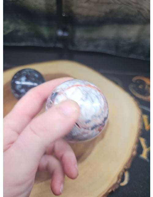 Load image into Gallery viewer, 2Pcs A Set Of Natural Quartz Crystal Jasper Sphere Ball Polished 50-60mm &amp;stand
