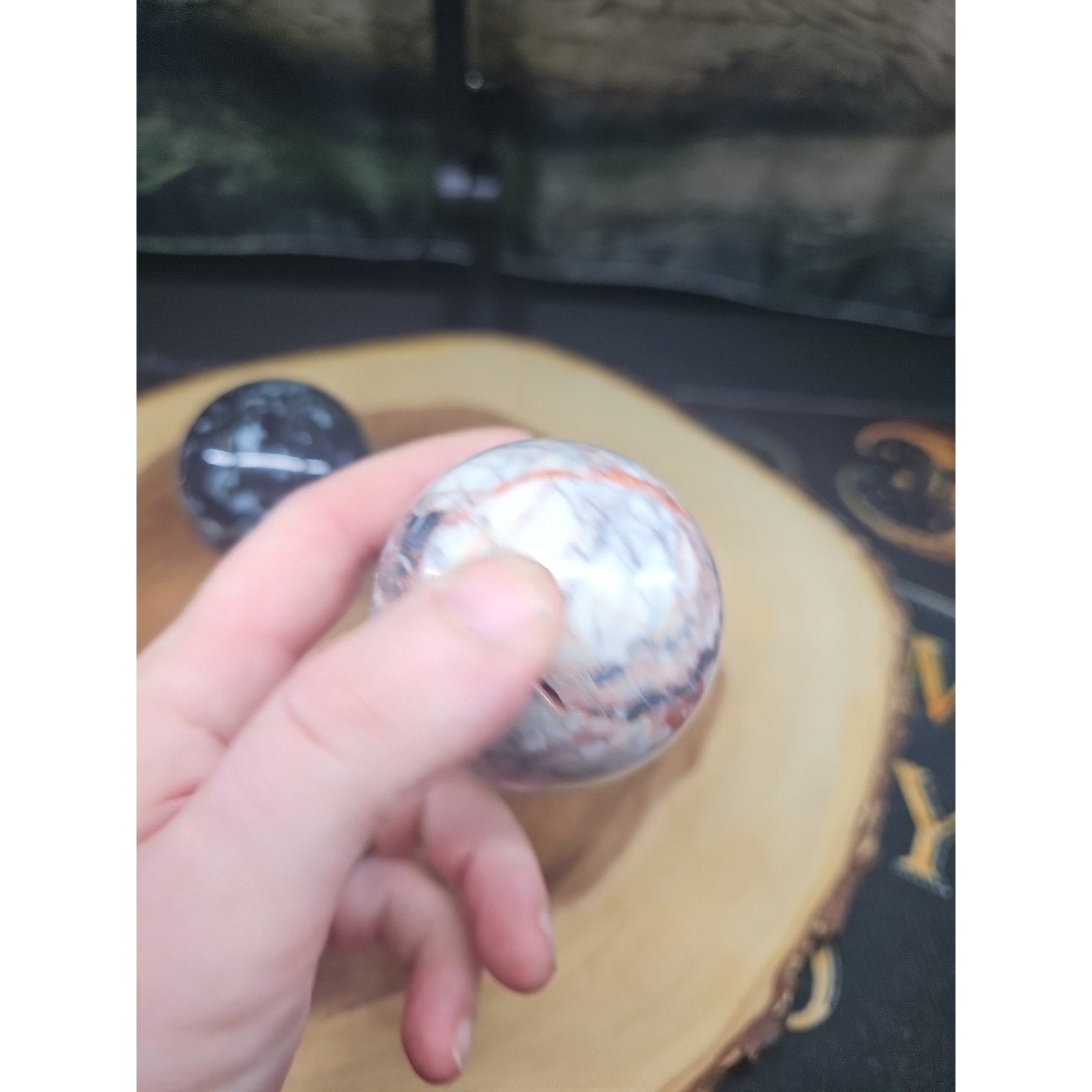 2Pcs A Set Of Natural Quartz Crystal Jasper Sphere Ball Polished 50-60mm &stand