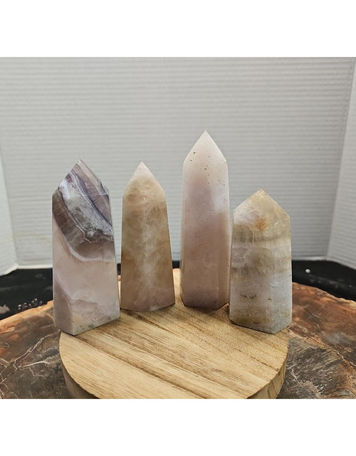 Load image into Gallery viewer, 4Pcs Natural Rainbow Fluorite Quartz Crystal Point Tower Polished Healing
