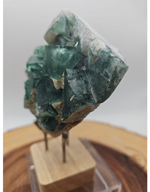 Load image into Gallery viewer, Raw Chunk Fluorite 1.27lb With Stand
