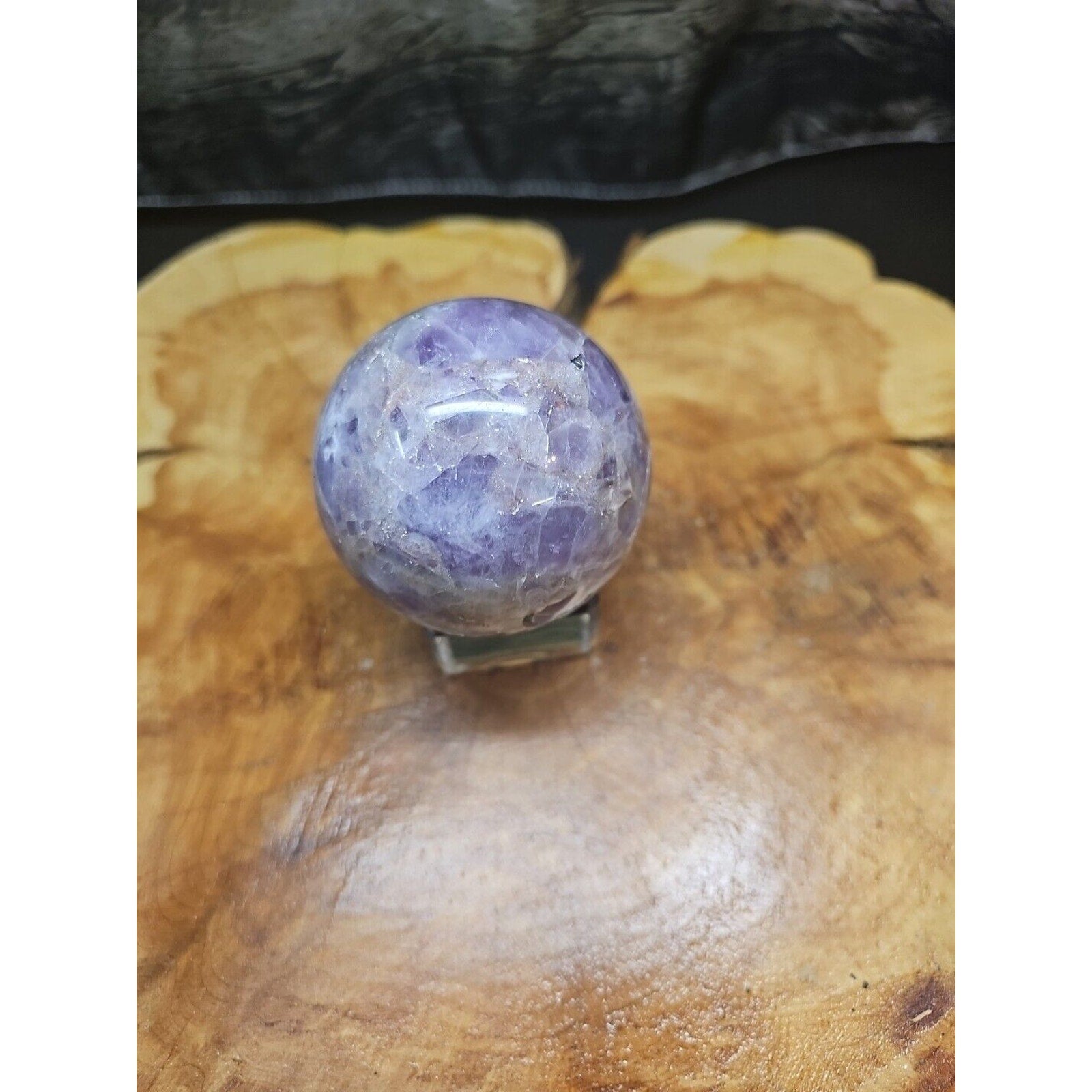 Amethyst Sphere 65mm W/Glass Stand 1lb