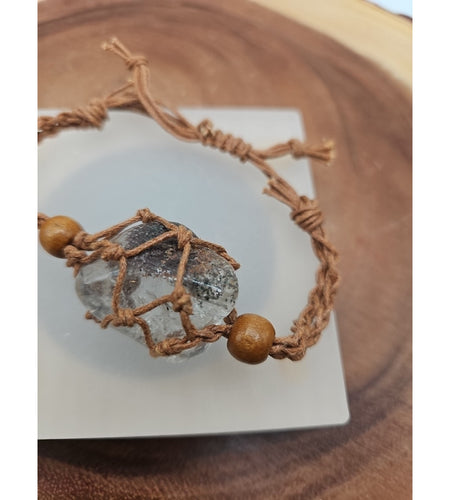 Huge ghost crystal bracelet W/hemp Rope