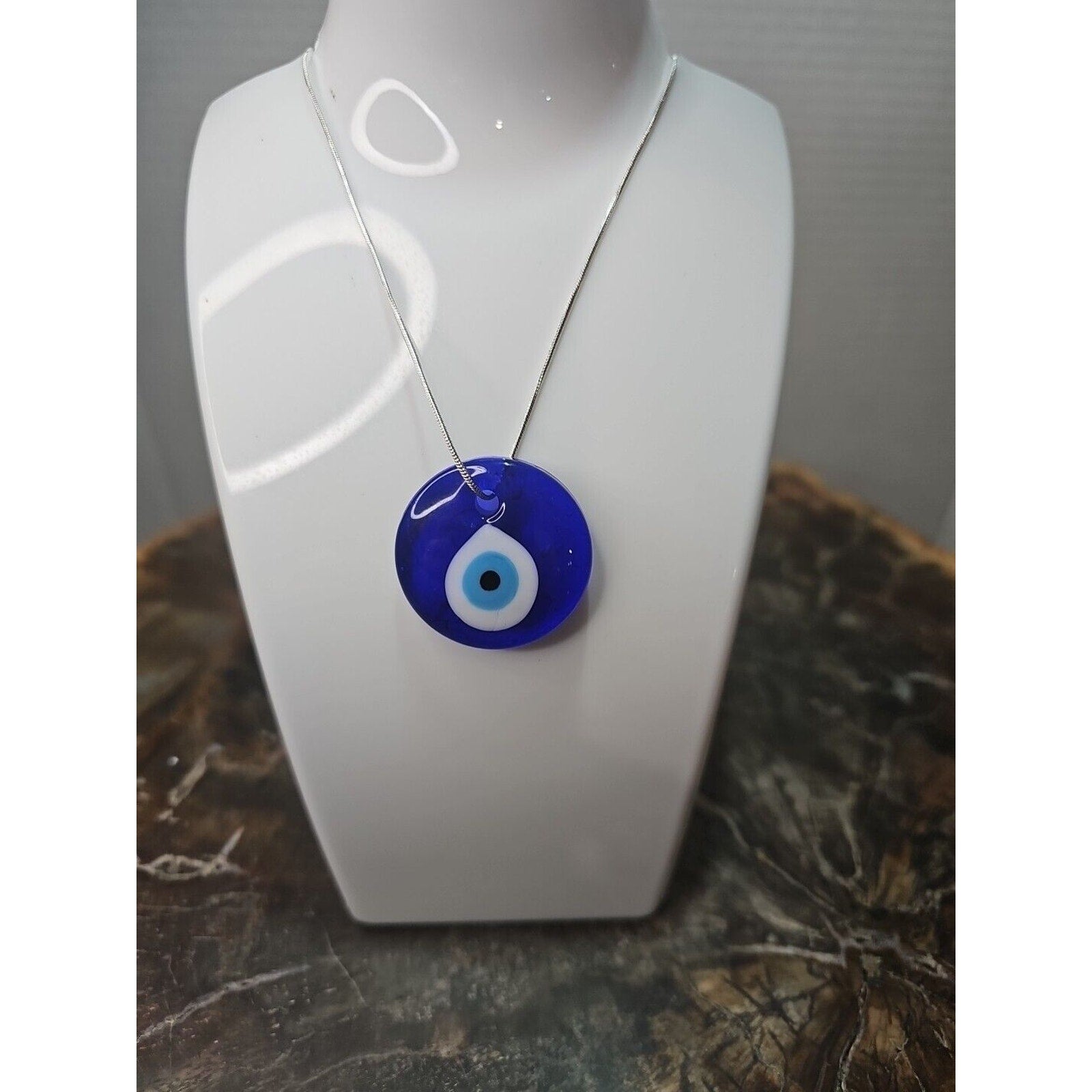 Evil Eye Necklace 925 Silver Chain Protection/Good Luck