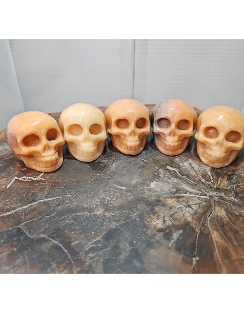 Load image into Gallery viewer, 1Pcs Natural Sunstone Quartz Crystal Skull Carving Head Healing Brazil
