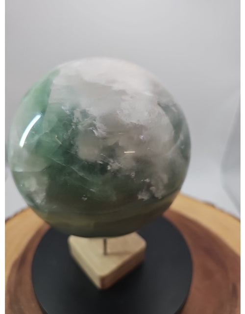 Load image into Gallery viewer, 5.43 Natural Green Fluorite Quartz Crystal Sphere Ball Polished Healing
