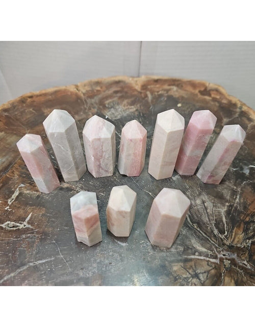 Load image into Gallery viewer, 10Pcs Natural Pink Opal Crystal Gem Stone Point Tower Healing Angel Skin
