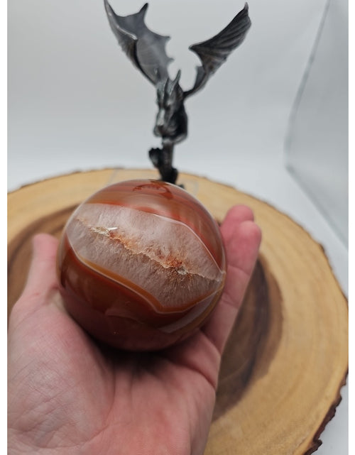 Load image into Gallery viewer, 1.3lb 75mm Carnelian Quartz W/Dragon Stand
