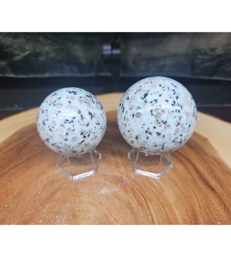 2Pcs A Set Of Natural Quartz Crystal Jasper Sphere Ball Polished 50-60mm &stand