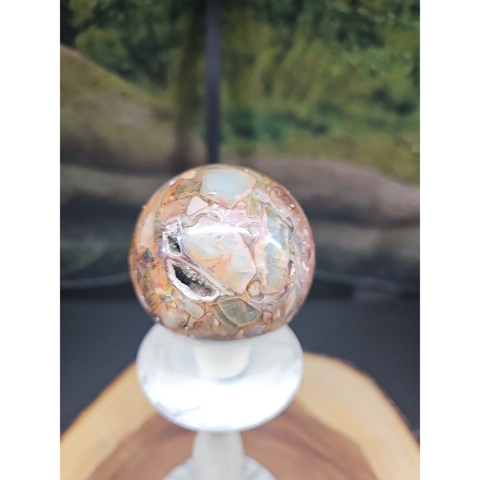 Ocean Jasper Agate Sphere 64mm W/Stand