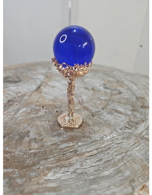 Load image into Gallery viewer, Blue Quartz Crystal Sphere 40mm 80g W/ Stand Beautiful piece!!
