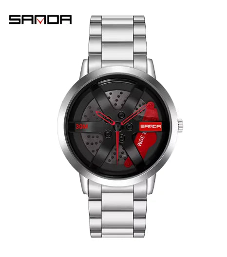 Load image into Gallery viewer, Men&#39;s 3D Car Wheel Sports Watch - Waterproof Quartz
