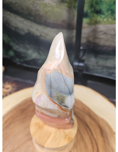 Load image into Gallery viewer, 1.20LB 1Pcs Natural Polychrome Ocean Jasper Crystal Flame Point Carved Healing
