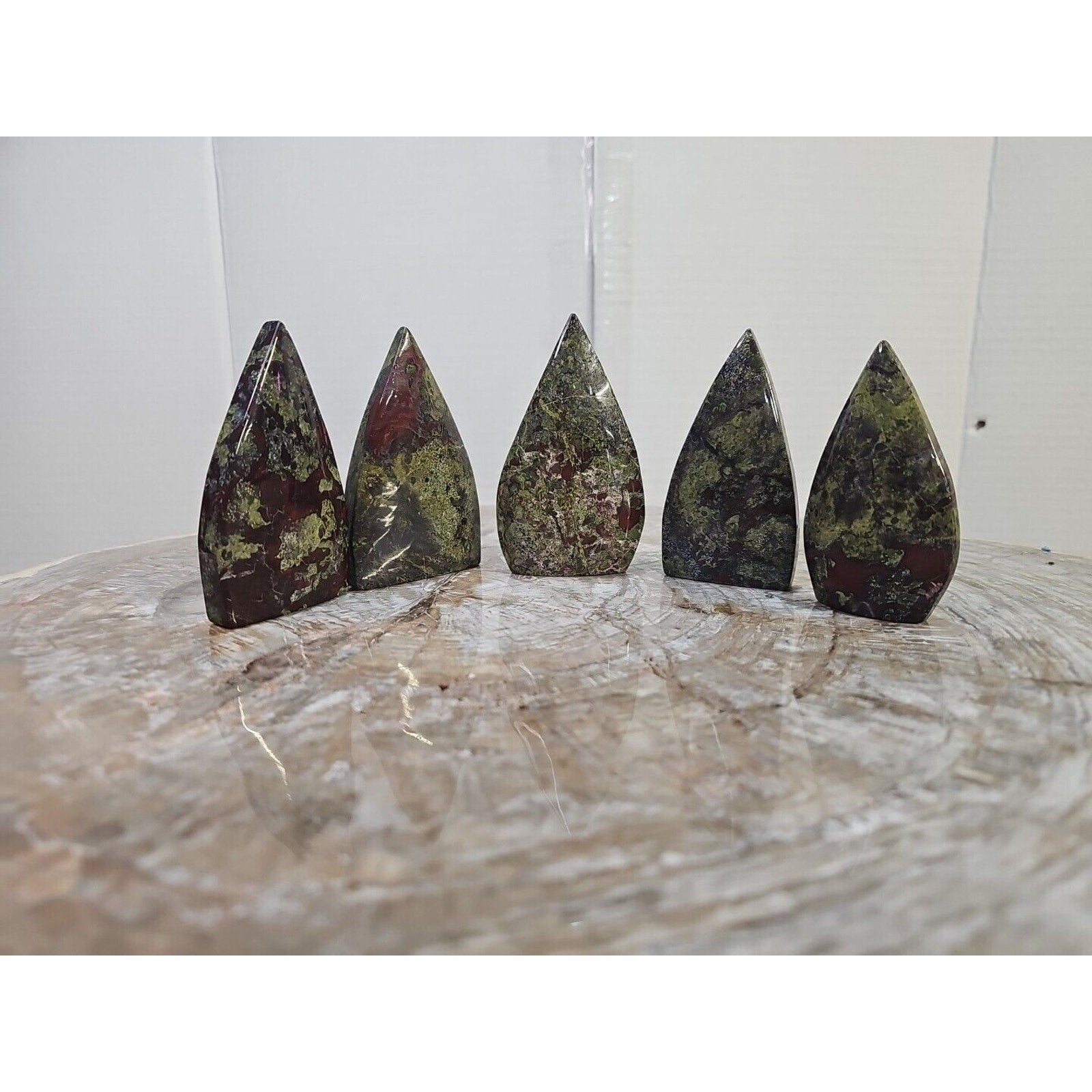 1.37LB 5Pcs Natural Dragon Blood Gem Stone Jasper Crystal Flame Point Healing