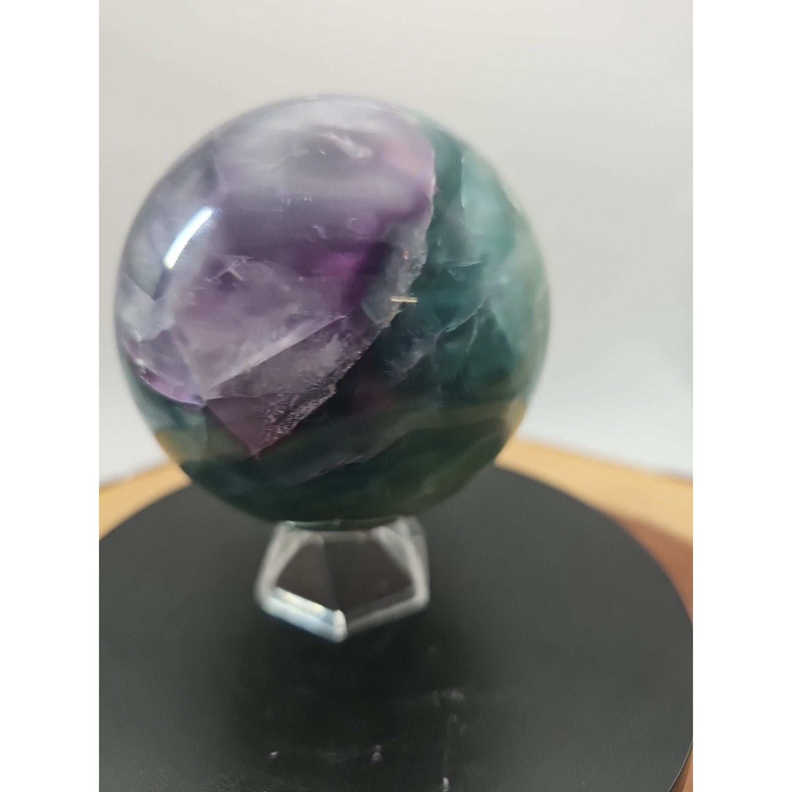 2.11lbs Natural Rainbow Fluorite Quartz Crystal Sphere Ball Polished Healing