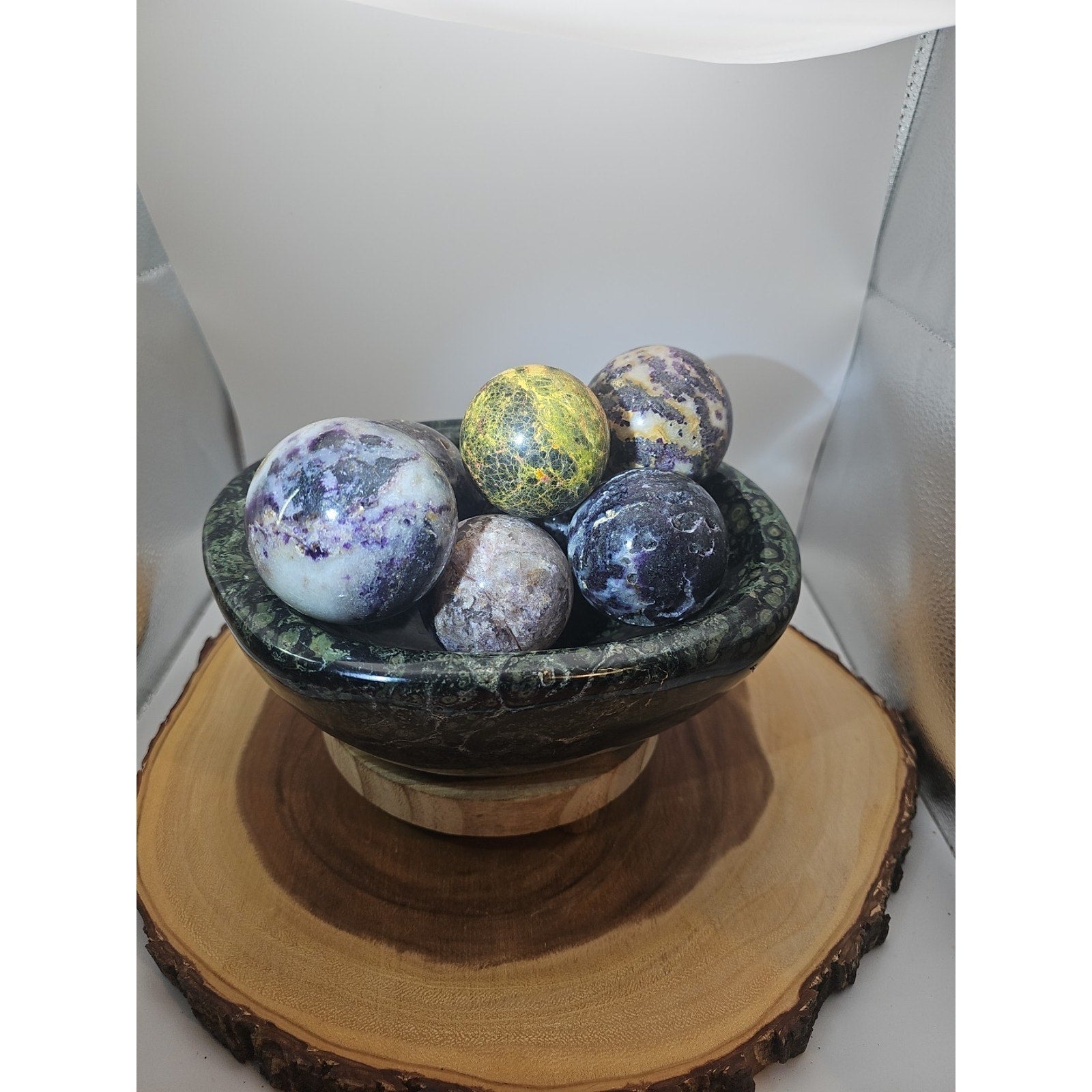 7.8LB Natural Kambaba Jasper Quartz Crystal Bowl Mineral specimen Healing