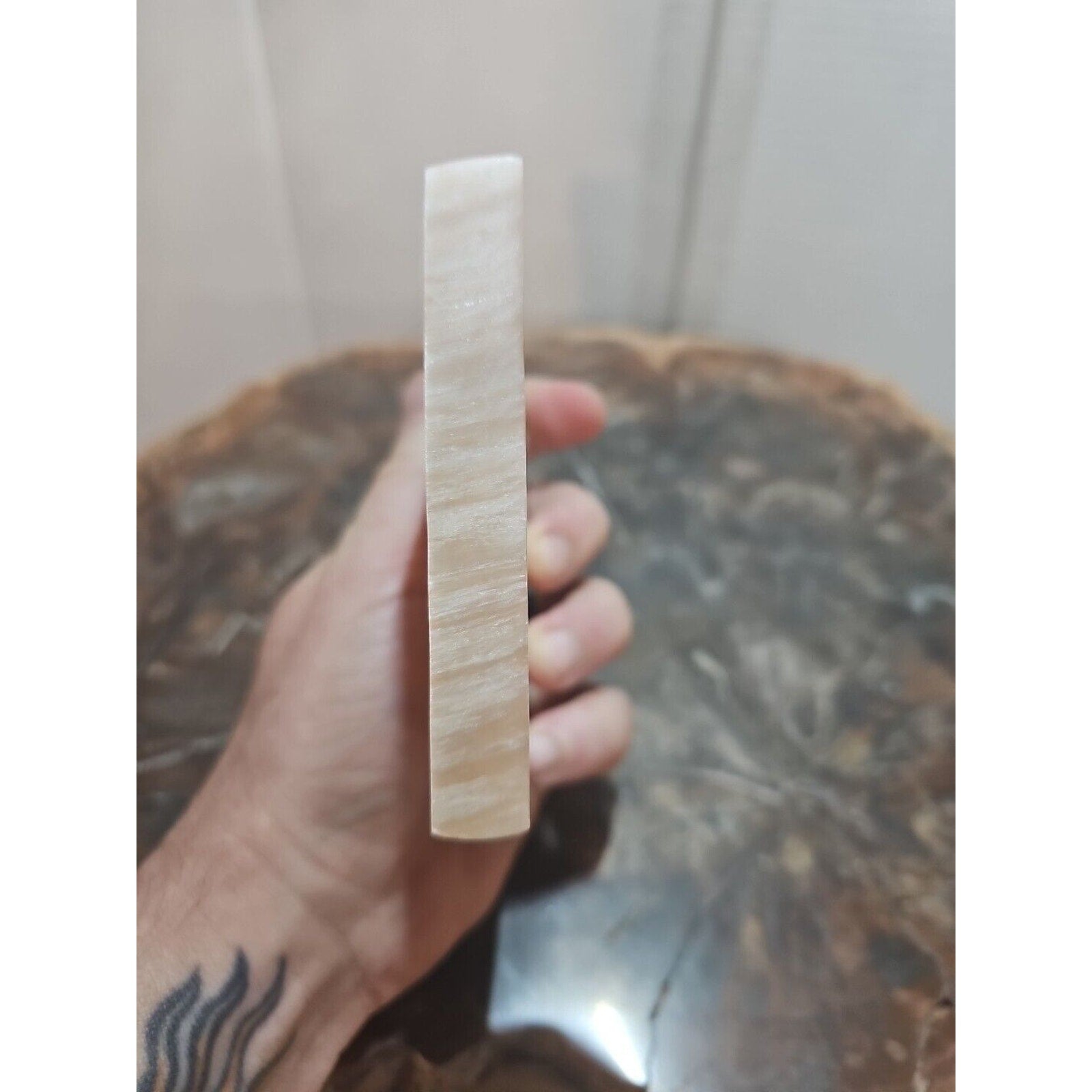 Peach Selenite Charging Base For Crystals No Led Only Base