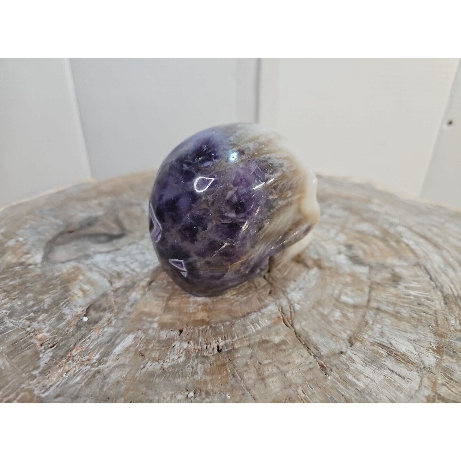 2.2LB Natural Amethyst Hand carved Skull Quartz Crystal Spiritual Jewel