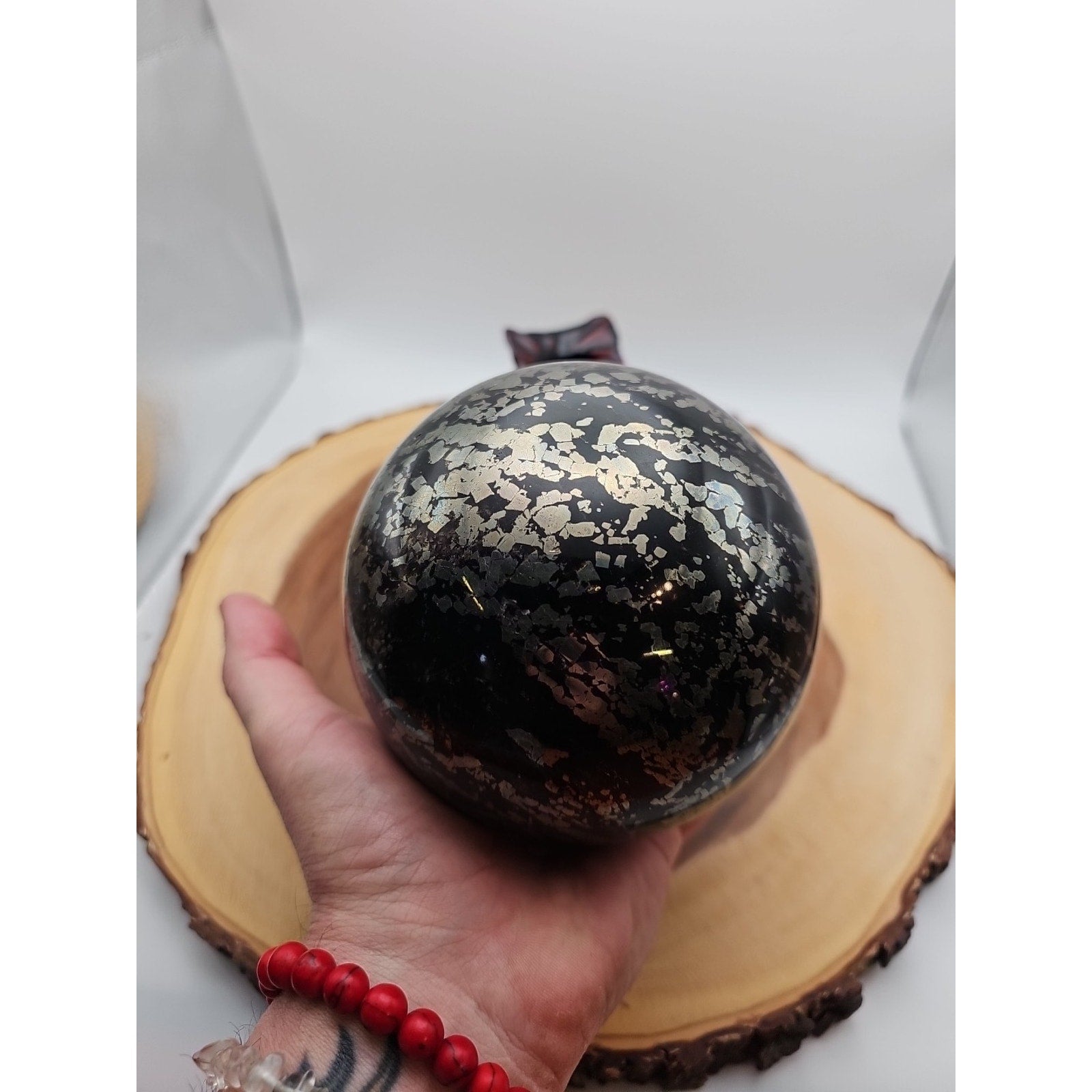 7.37LB Natural chalcopyrite Quartz Magic Crystal Healing Ball Sphere Healing
