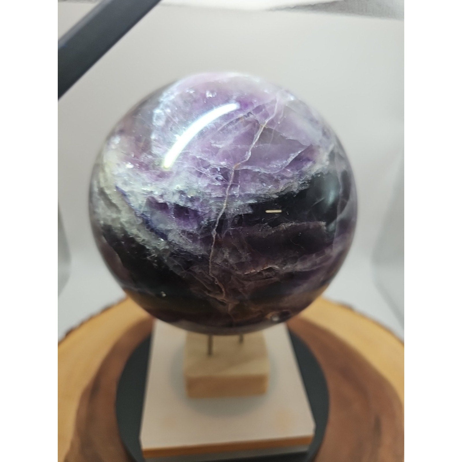 6.4" Natural Rainbow Fluorite Quartz Crystal Sphere
