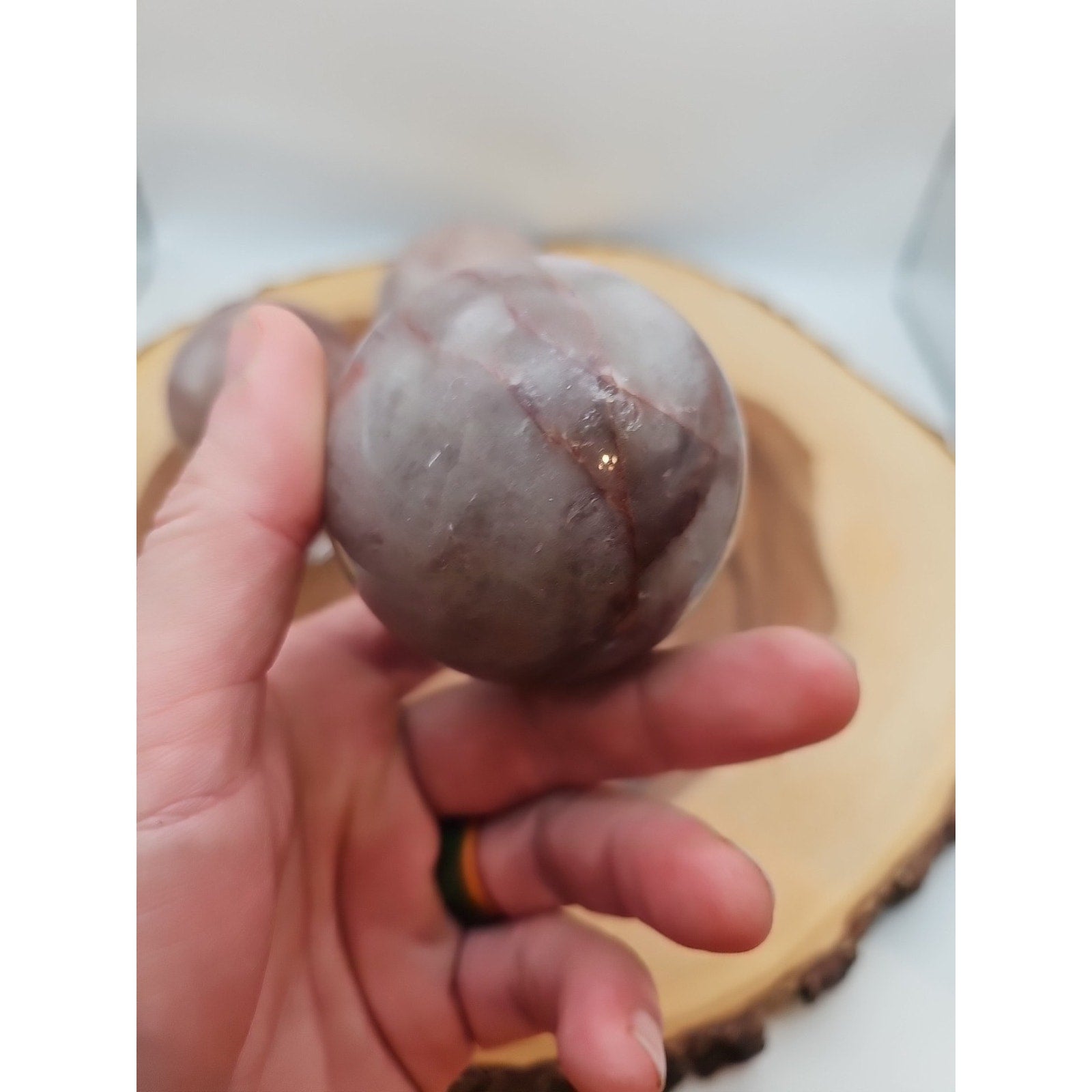 Fire Quartz Crystal Sphere 55-60mm W/stand 1 Each