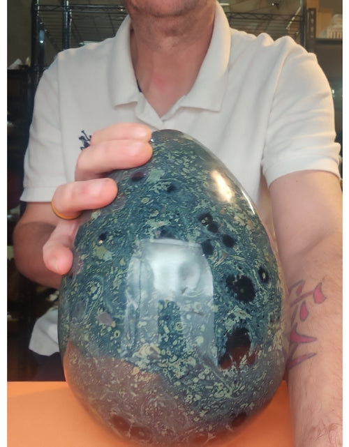 Load image into Gallery viewer, 15.2LB Natural Kambaba Jasper Quartz Crystal With Jade Ring Stand
