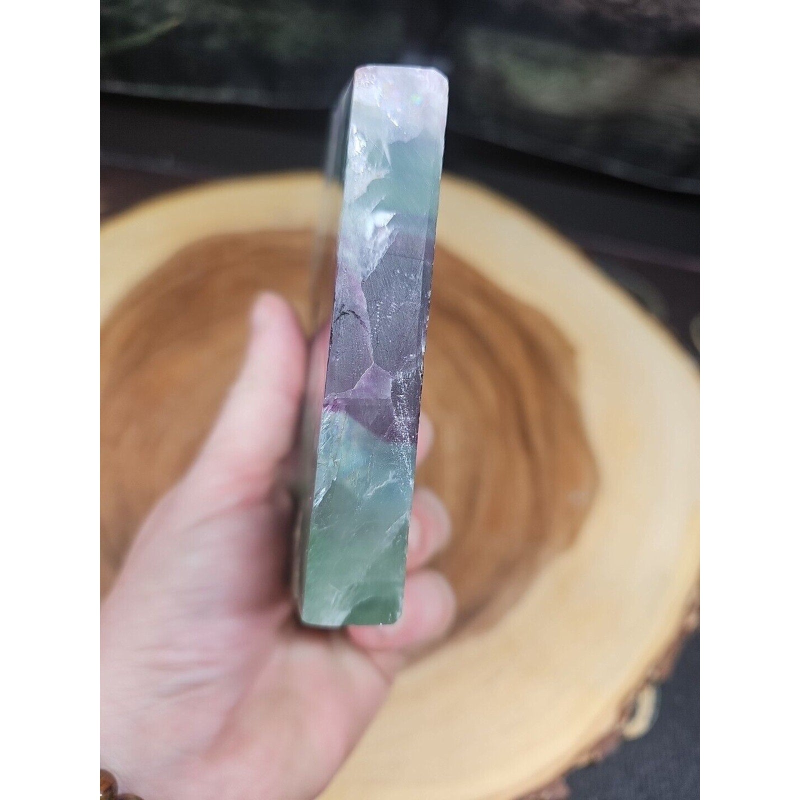 1.15LB Natural fluorite snowflake feather fluorite crystal quartz healing