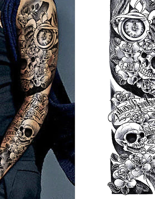 Load image into Gallery viewer, 5Pcs Large Temporary Body Art Arm Tattoo Sticker Sleeve Man Women Waterproof USA
