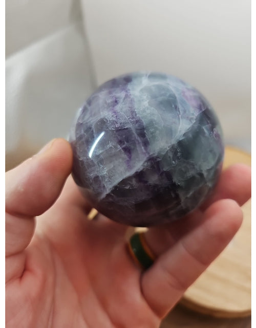 Load image into Gallery viewer, 1.09lb Natural Rainbow Fluorite Quartz Crystal Sphere Ball Polished
