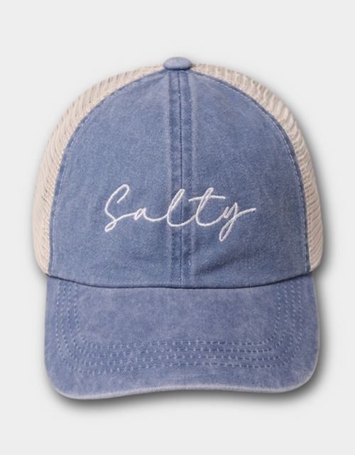 Load image into Gallery viewer, Salty Embroidered Mesh Cap
