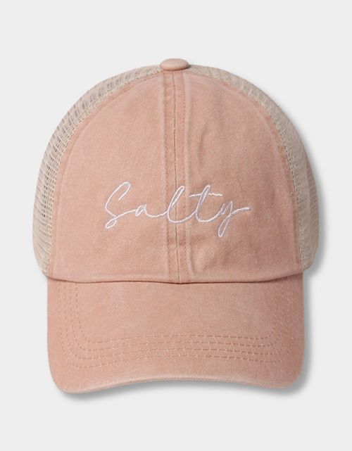 Load image into Gallery viewer, Salty Embroidered Mesh Cap
