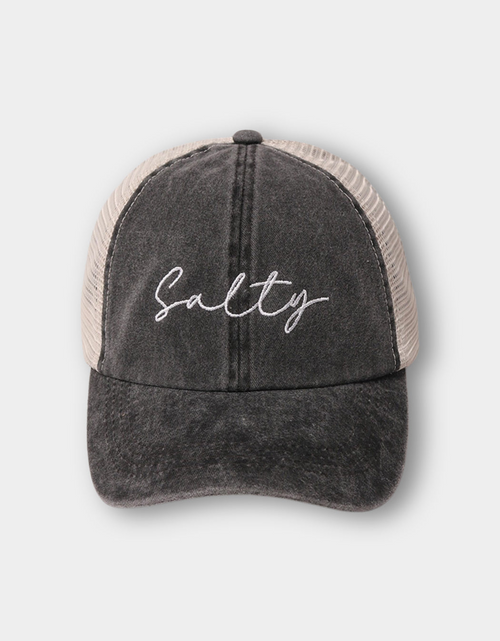 Load image into Gallery viewer, Salty Embroidered Mesh Cap
