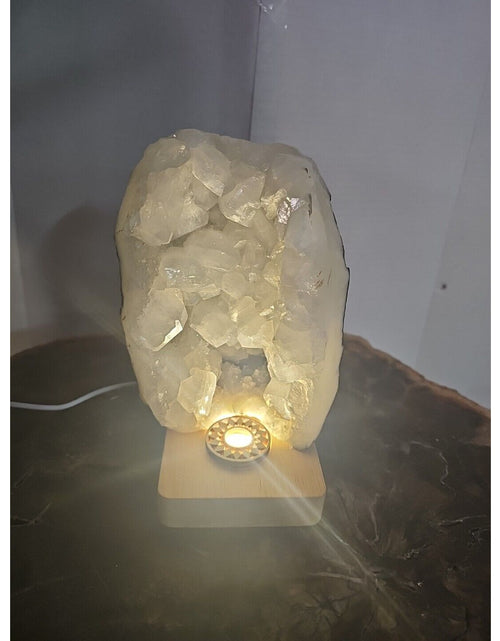 Load image into Gallery viewer, 2.7LB Natural white calcite Quartz Crystal Cluster mineral Specimen W/Led Light
