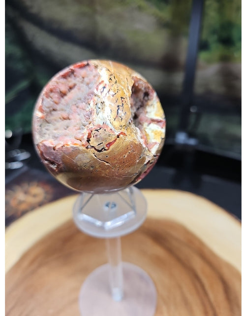 Load image into Gallery viewer, .84LB Natural Vesuvianite Agate Carnelian Crystal Geode Sphere Ball Healing
