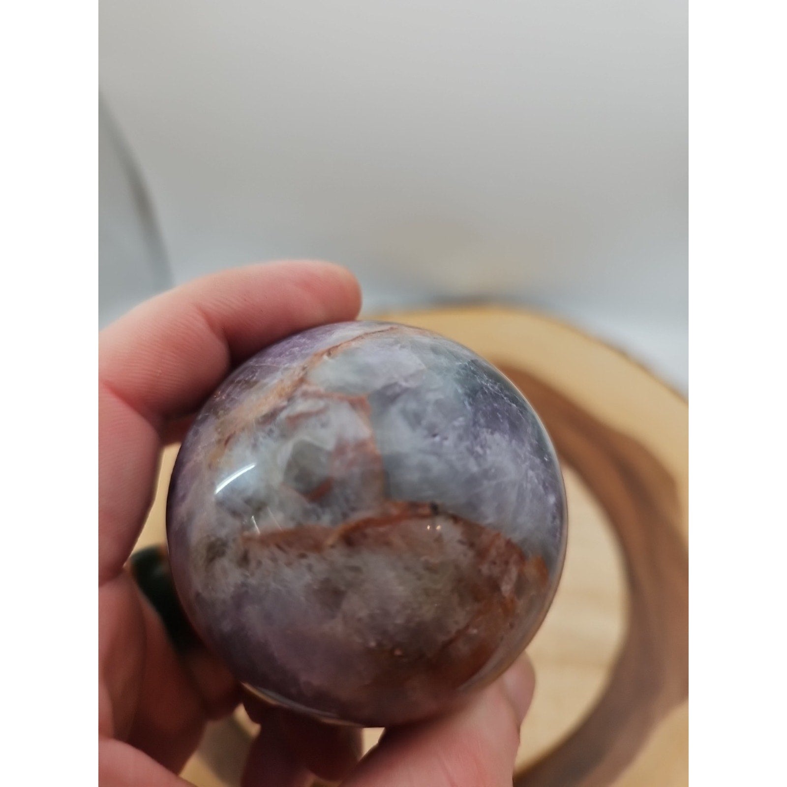 Chevron Amethyst Sphere 335gram 65mm