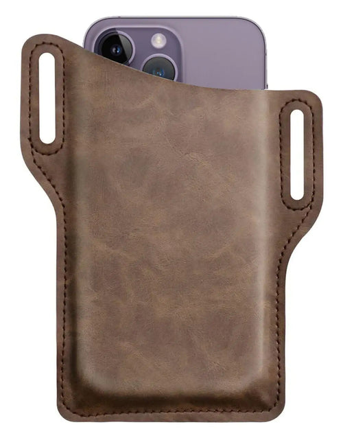 Load image into Gallery viewer, Men Cell Phone Belt Pack Bag Loop Waist Holster Pouch Case Leather Wallet Cover
