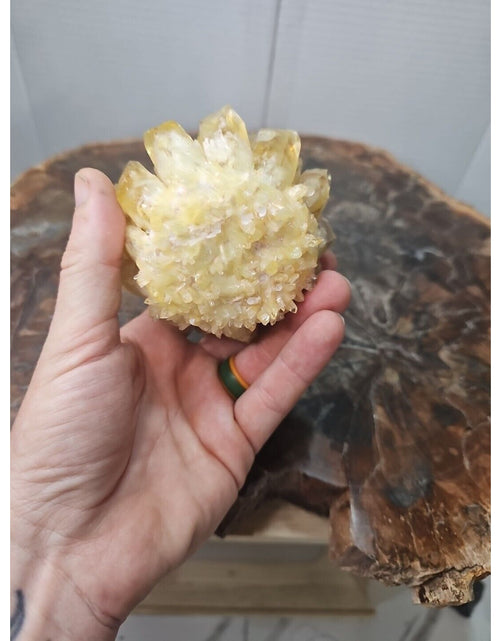 Load image into Gallery viewer, 1.12LB Yellow Phantom Quartz Crystal Cluster Mineral Specimen W/Stand
