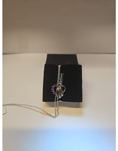 Load image into Gallery viewer, Amethyst Heart Necklace With 18in Sterling Silver Chain
