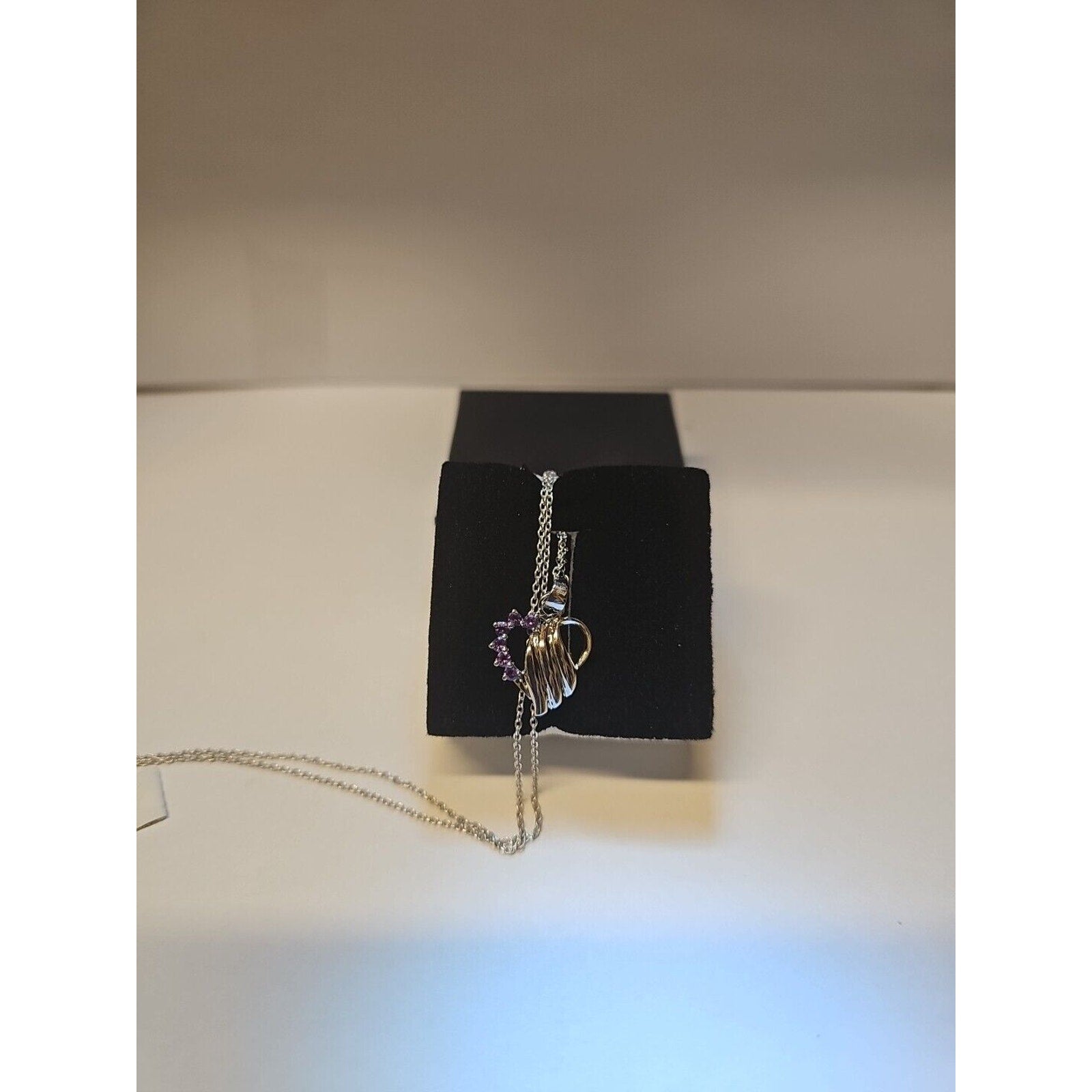 Amethyst Heart Necklace With 18in Sterling Silver Chain