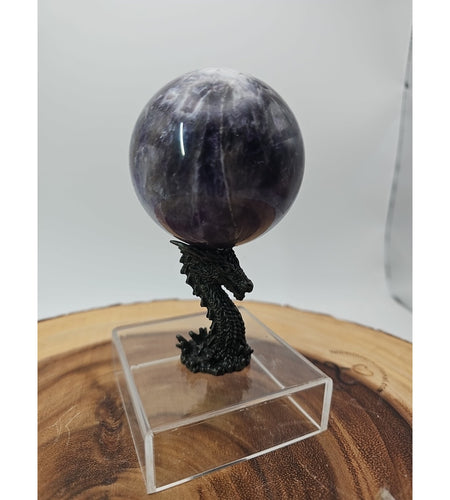 Amethyst Sphere .82lb 65mm W/Dragon Stand