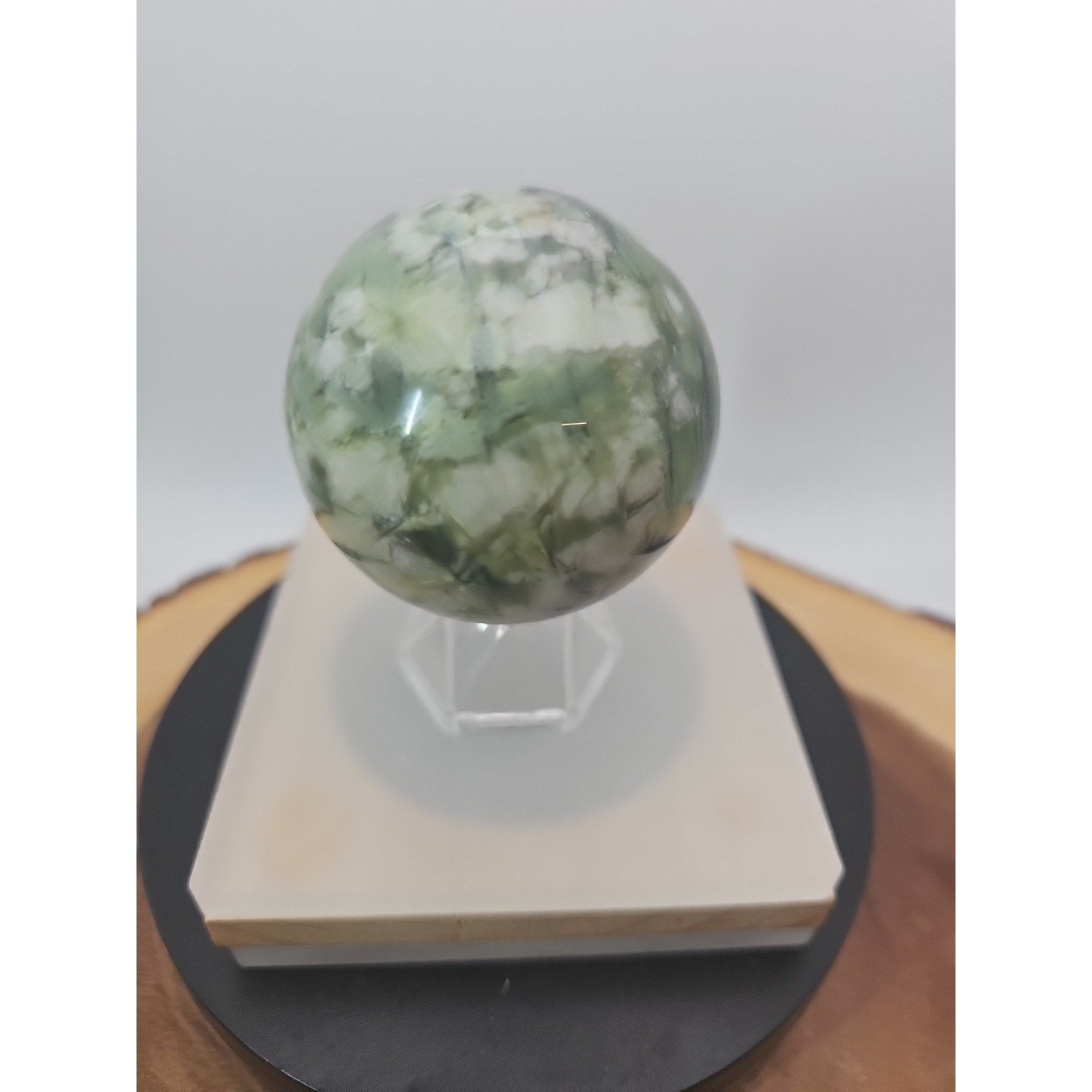 Green Ocean Jasper Sphere - 61mm, 318g - Stunning Crystal