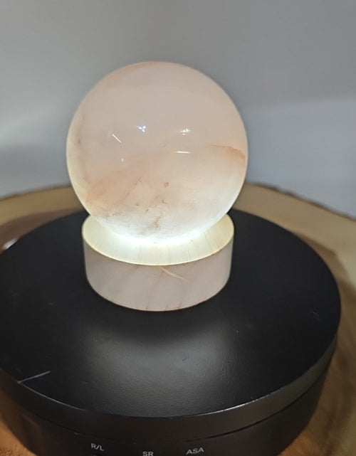 Load image into Gallery viewer, Quartz Crystal Sphere W/led Light Stand 63mm Avg
