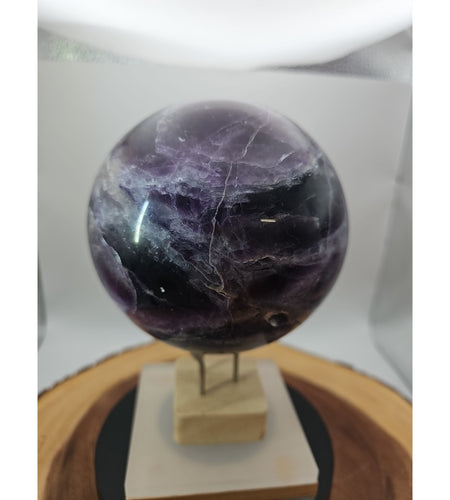 6.4" Natural Rainbow Fluorite Quartz Crystal Sphere