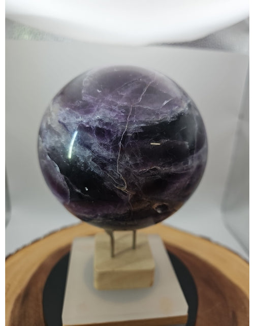 Load image into Gallery viewer, 6.4&quot; Natural Rainbow Fluorite Quartz Crystal Sphere
