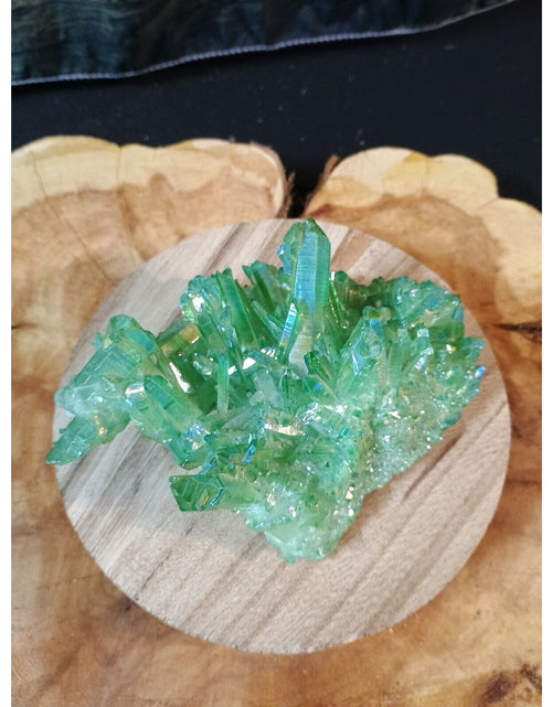 Load image into Gallery viewer, 0.7lbRainbow Aqua Aura Quartz Crystal Cluster Points Titanium Coating
