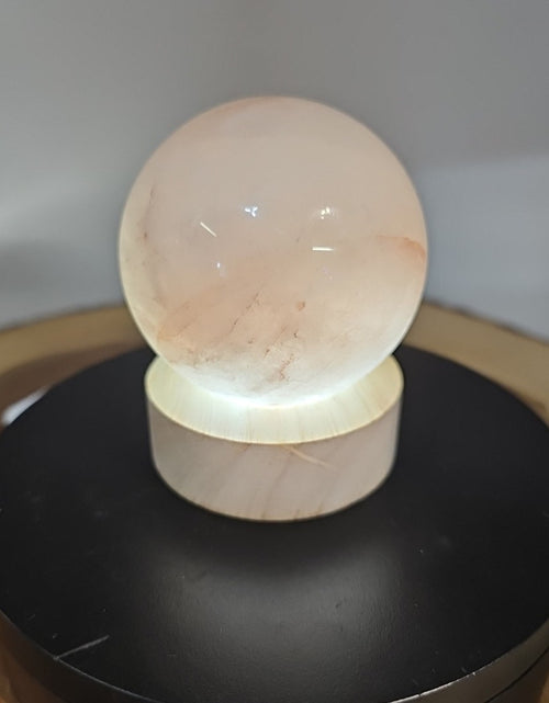 Load image into Gallery viewer, Quartz Crystal Sphere W/led Light Stand 63mm Avg
