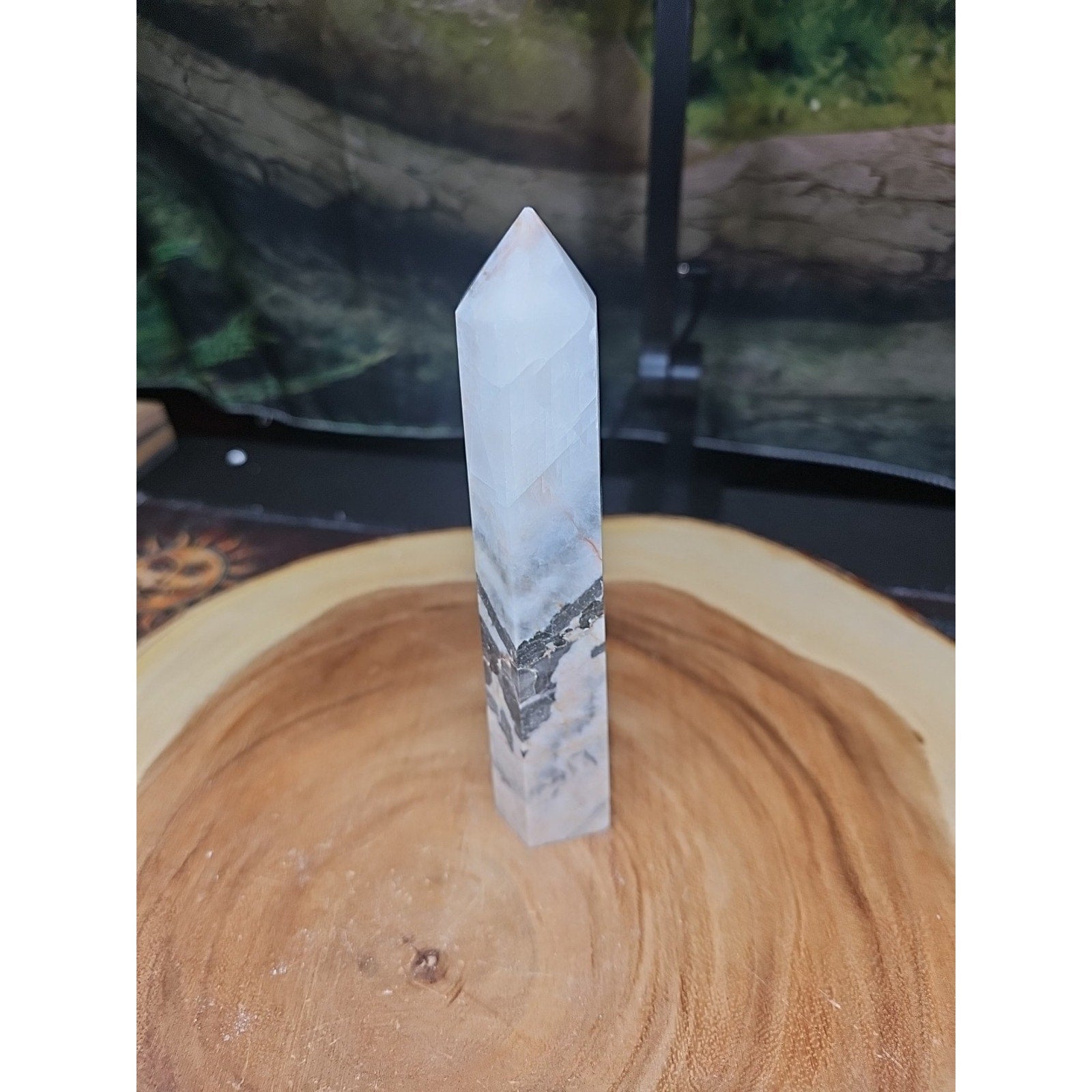 Zebra Stone Tower 347g 6.5in Tall