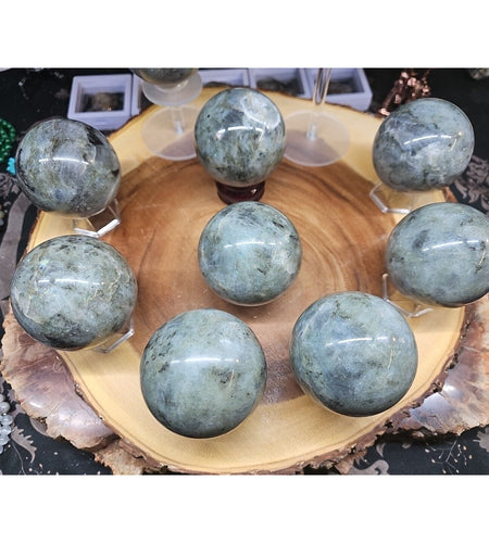 .95LB Avg 1Pc Natural Rainbow Labradorite Crystal Sphere Ball Polished